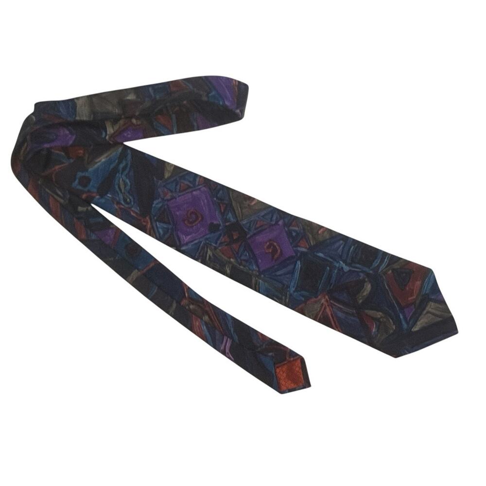 Vintage 90s Giovanni Sciarpa Tie Abstract Retro Funky Hipster Work Office Career